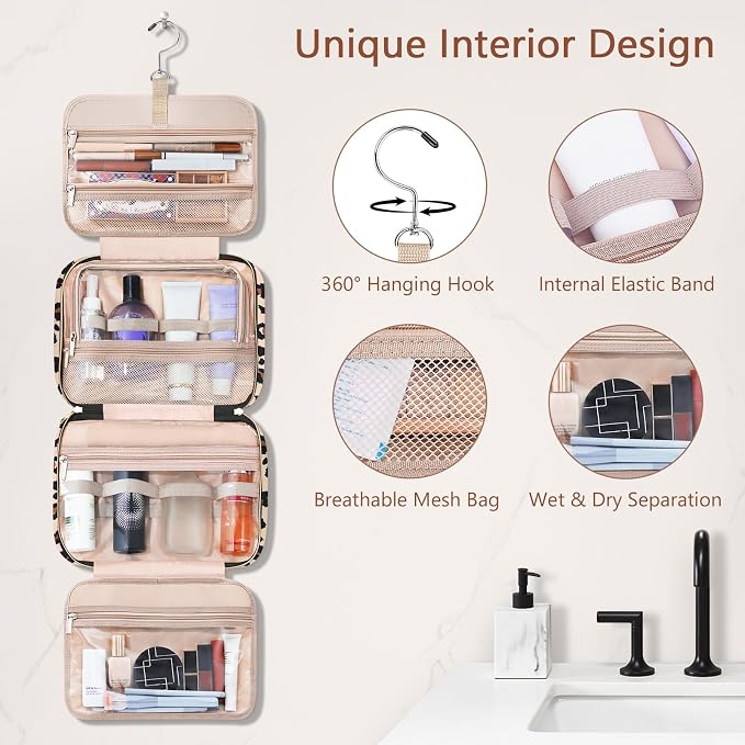 Wedama Toiletry Bag for Women, Hanging Travel Toiletry Bag - Image 5