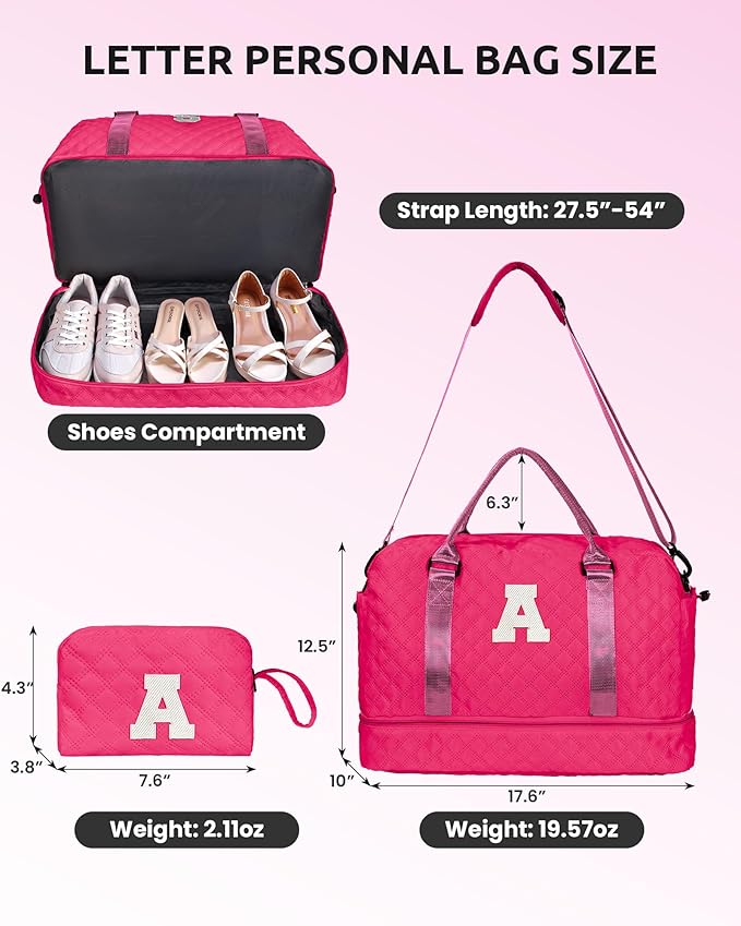Gifts for Girls 12-14, Birthday Gift-Initial Travel Bag - Image 3