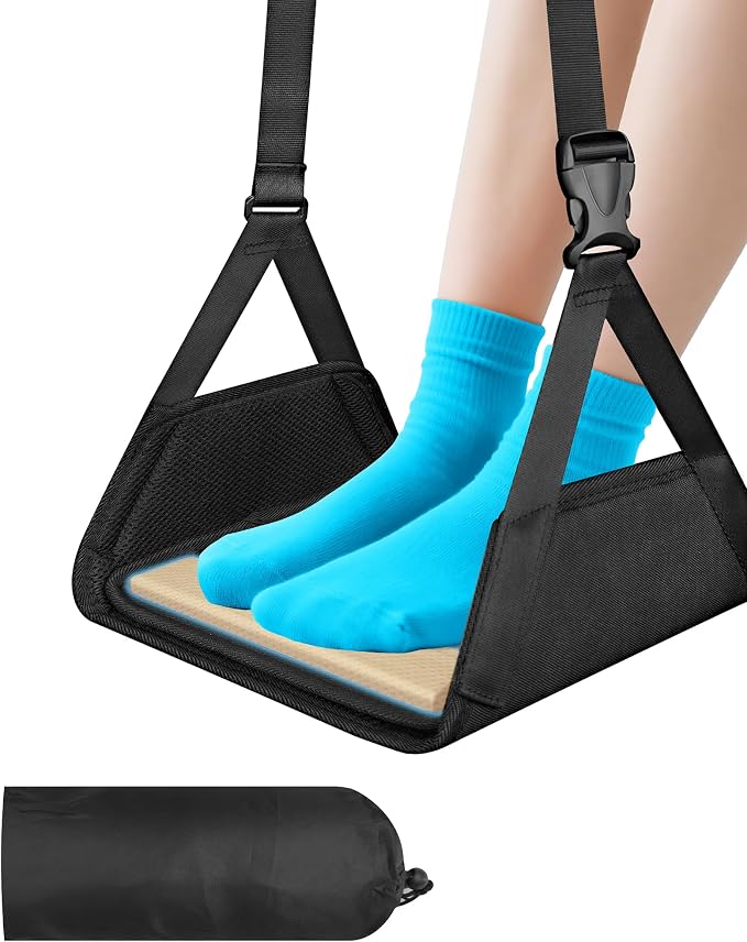 Airplane Foot Hammock for Plane Travel, Foot Sling Swing Rest for Airplane by NINDOO