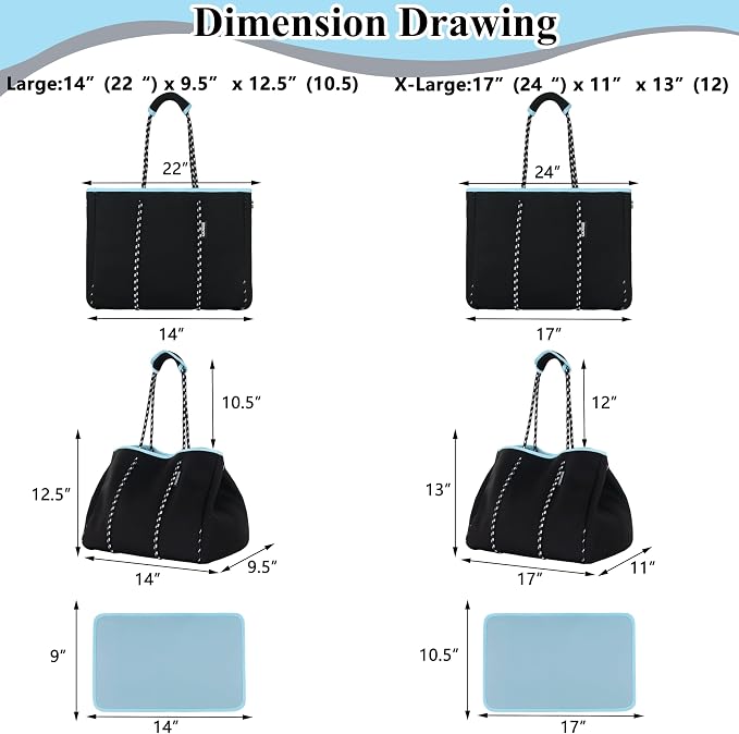 QOGiR Neoprene Multipurpose Beach Bag Tote - Image 5