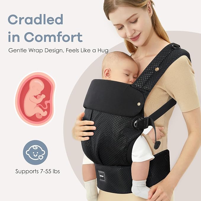 Baby Carrier with Lumbar Support, Cozy Baby Carrier Newborn to Toddler with - Image 6