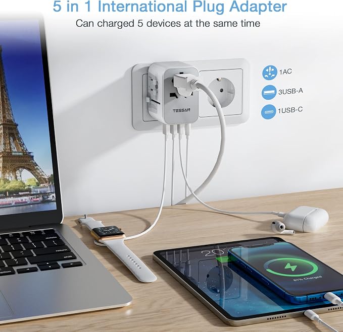 TESSAN Universal Travel Adapter, International Power Adapter - Image 4