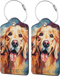 Dog Leather Luggage Tag with Stainless Steel Ring, Fun Name Id Card Cover by Ovitssrk