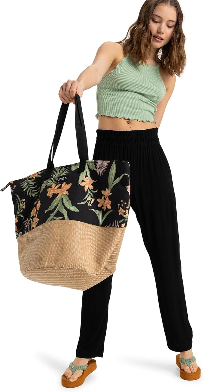Roxy Women's Beach Tote Bag | Travel | Vacation | Straw | Lightweight | - Image 3