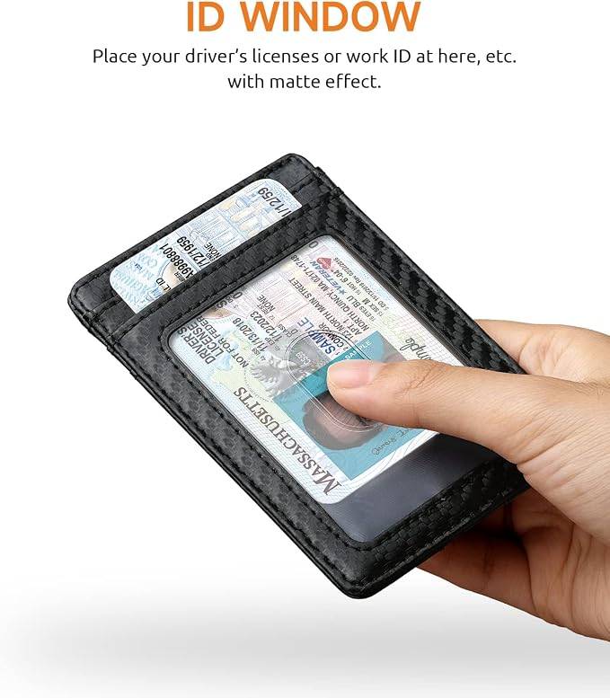 Buffway Mens Slim Wallet, Minimalist Thin Front Pocket Leather Credit Card - Image 4