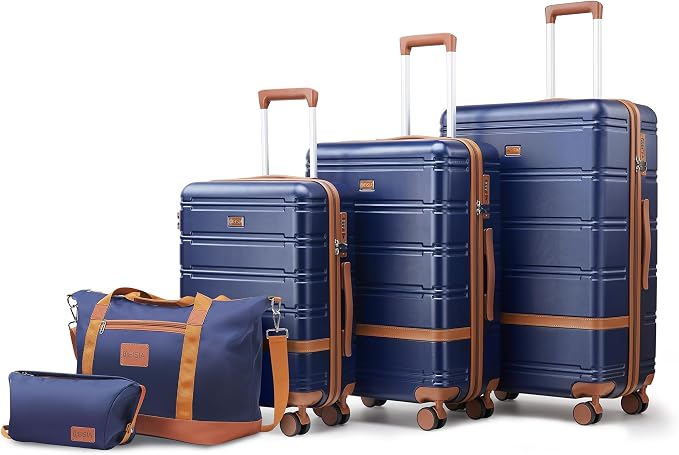 Luggage Sets 3 Piece with spinner wheels, PC+ABS Hard Shell Travel Luggage by Unknown