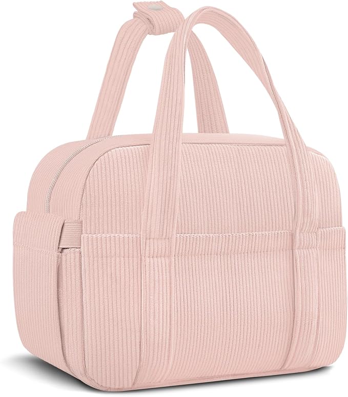 Corduroy Lunch Box Lunch Bag for Women Men, Cute Strawberry Small Insulated by KUBYA