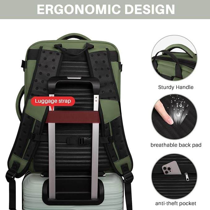 Travel Backpack Carry On Flight Approved, Lightweight Large Travel Backpack - Image 6