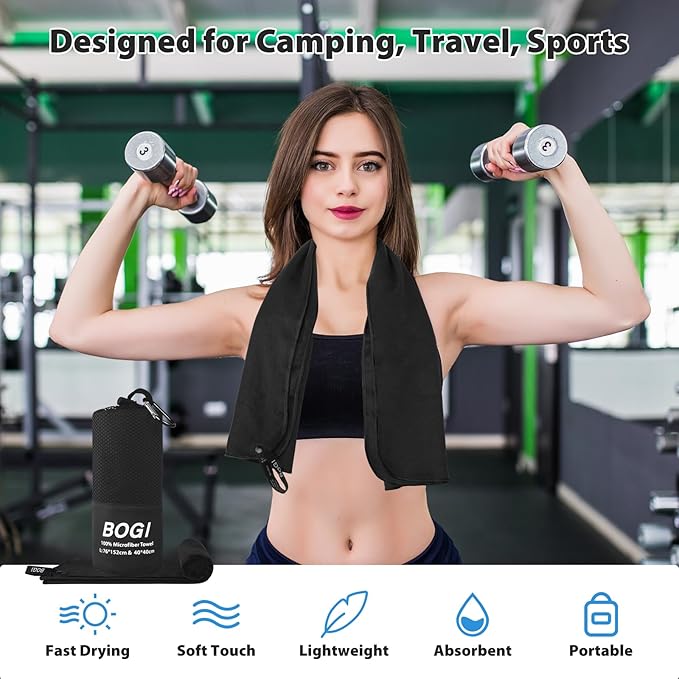 BOGI Microfiber Travel Sports Towel-Quick Dry Towel, Soft Lightweight - Image 4
