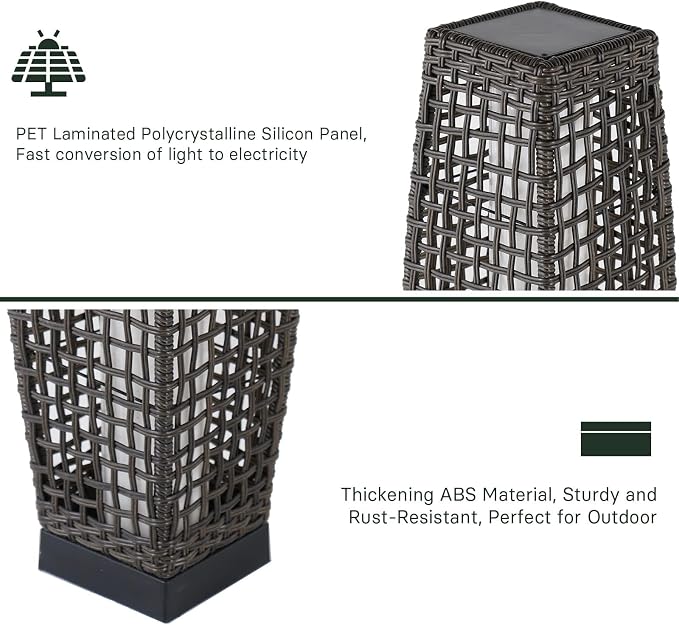 Grand patio Solar Outdoor Floor Lamp Solar Powered Lantern Water-Resistant - Image 7