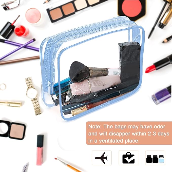 APREUTY Clear Makeup Bags, TSA Approved 6 Pcs Cosmetic Makeup Bags Set Clear PVC - Image 4