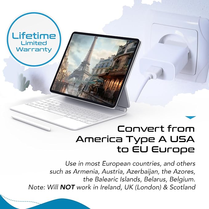 Ceptics European Travel Plug Adapter – Converts USA to EU, Asia and Italy - Image 7