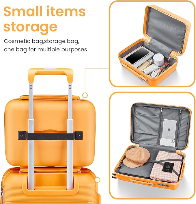 Campfun Luggage 4 Piece Sets, Expandable Carry On Luggage Set Hardshell PP - Image 3