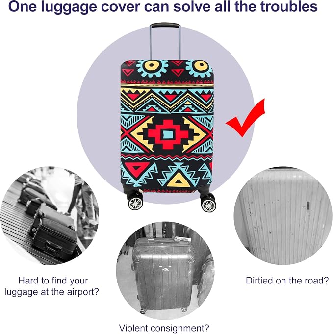 7-Mi Travel Luggage Cover Elastic Sleeve 22"-24" Anti-Scratch Suitcase - Image 4