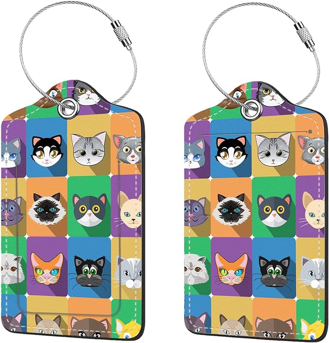 2 Pcs Luggage Tags for Suitcases, PU Leather Cruise Ship Luggage Tags by Anikathy