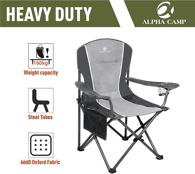 ALPHA CAMP Oversized Camping Folding Chair - Image 5
