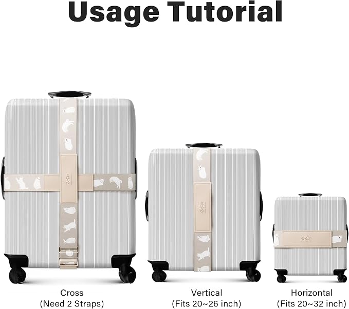 Luggage Straps for Suitcases, Adjustable Luggage Elastic Belt, Travel - Image 3