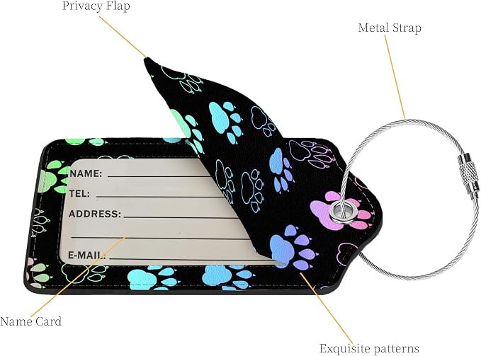 2 Pcs Luggage Tags for Suitcases, PU Leather Cruise Ship Luggage Tags - Image 2