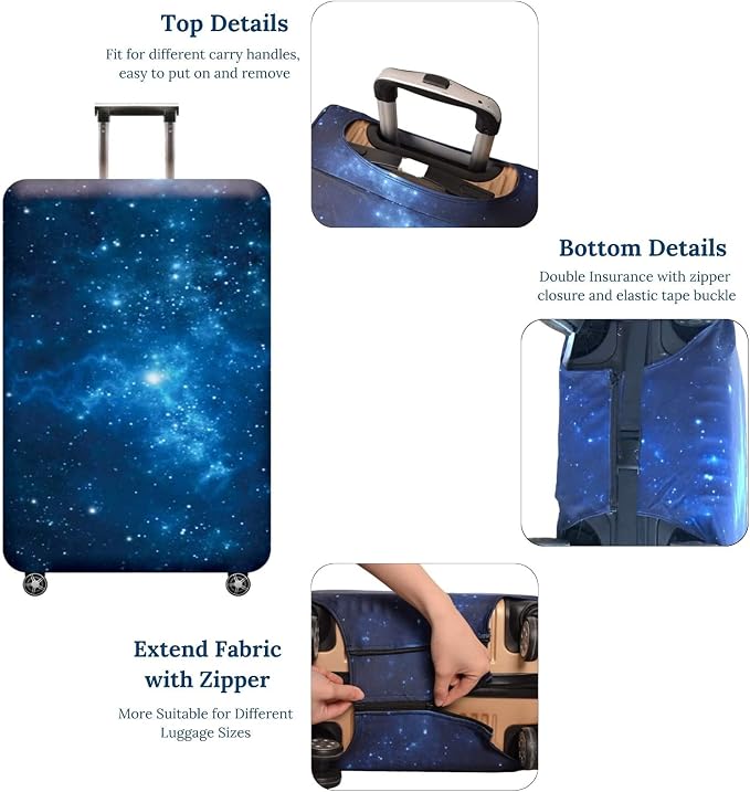 Luggage Cover, Washable Elastic Suitcase Cover Protector Galaxy, XL: Fit 29-30 - Image 2