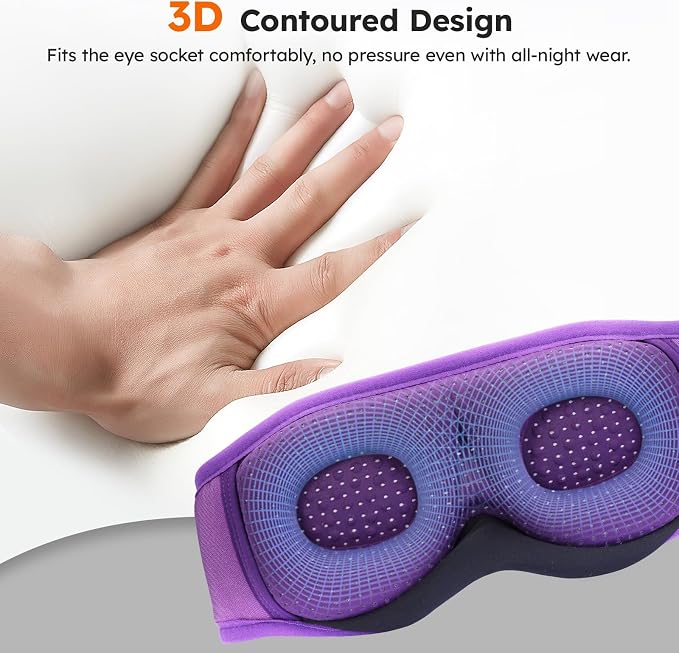 LC-dolida White Noise Sleep Mask, 3D Sleep Headphones - Image 4