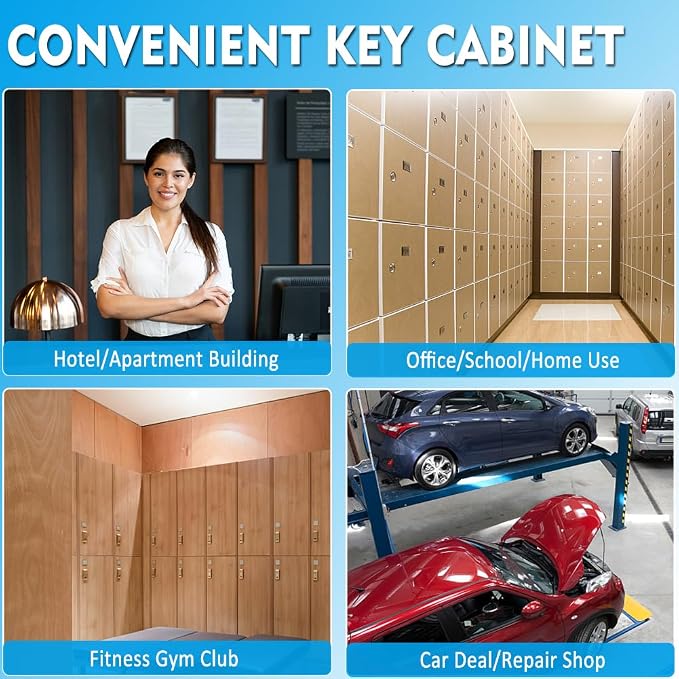UMEKEN Key Box Wall Mount 100 Position Metal Valet Key Cabinet Lock Box - Image 7
