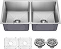 KRAUS Fairlane 33-inch Undermount Double Bowl 18-Gauge Stainless Steel Kitchen by KRAUS