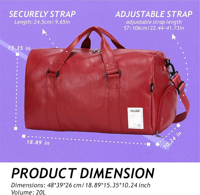 Leather Sports Gym Tote Bag - Image 5