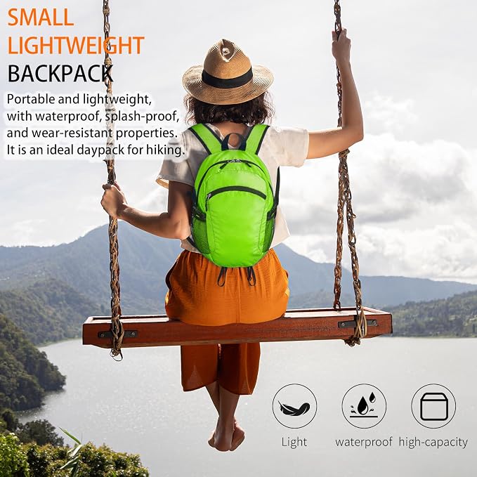 Small Hiking Daypack, 15L Water-Resistant Hiking Backpack Packable Lightweight - Image 2