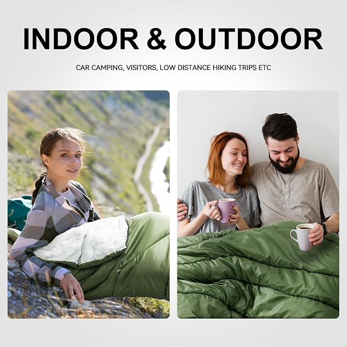 Sleeping Bags for Adults Cold Weather, Waterproof, Lightweight Camping Sleeping - Image 9