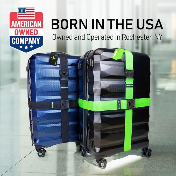Untethered Ultimate Travel Set: 4 Premium Luggage Straps and 4 Silicone Tags - Image 9