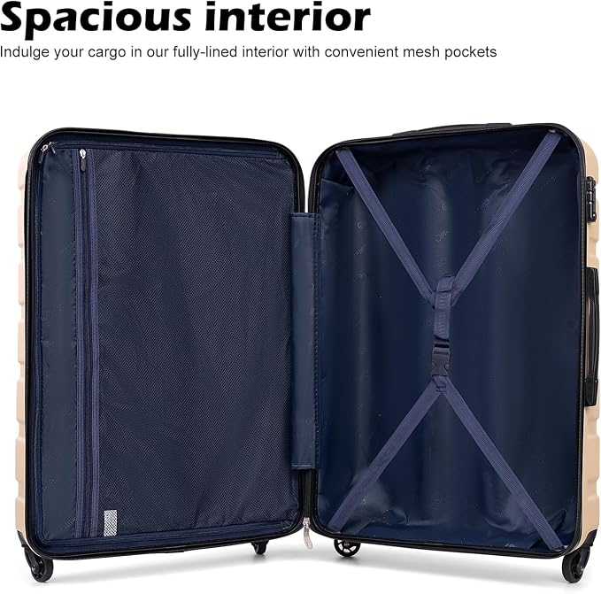 Coolife 3-Piece Lightweight Hardside Spinner Luggage Set - Image 5