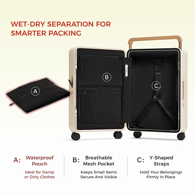 TUPLUS 24” Checked Hardside Luggage Lightweight ABS Travel Suitcase - Image 5