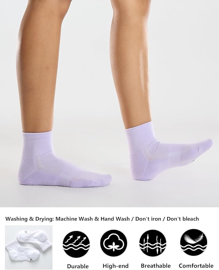 CS CELERSPORT 6 Pairs Women's Running Ankle Socks Athletic Sport Socks Cushioned - Image 3