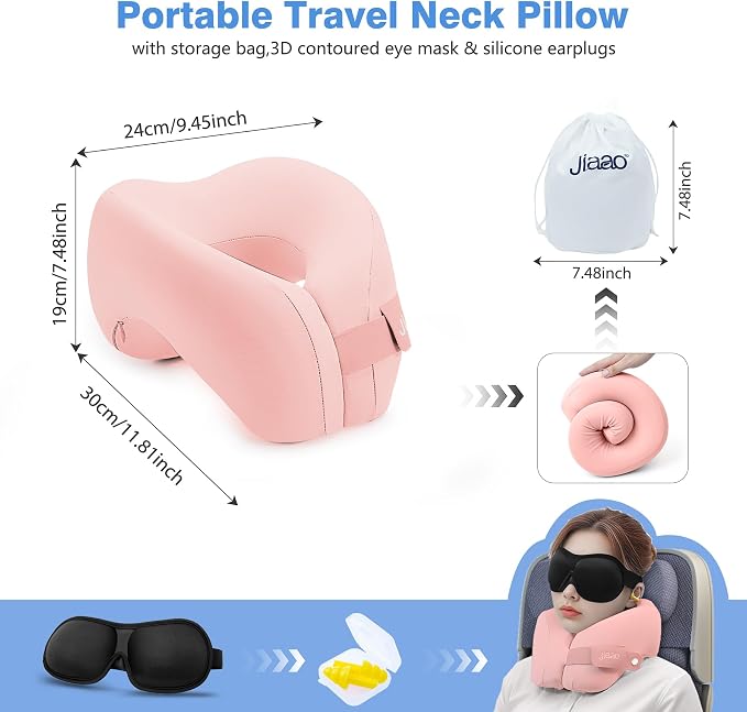 Neck Pillow Airplane, Ergonomic Memory Foam Travel Pillows - Image 5