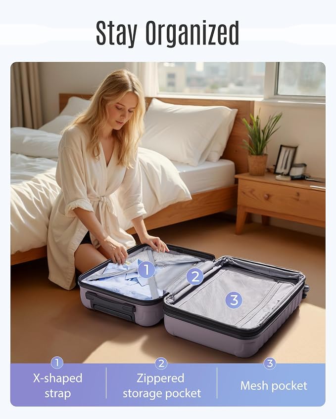 LIGHT FLIGHT Luggage Sets, 3 Piece Durable Suitcase Set - Image 9