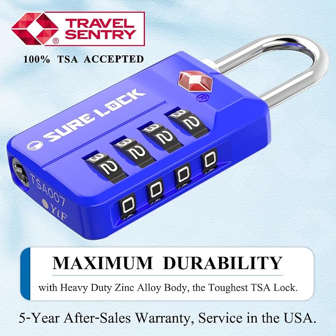 SURE LOCK TSA Approved 4-Digit Resettable Combination Luggage Locks - Image 2