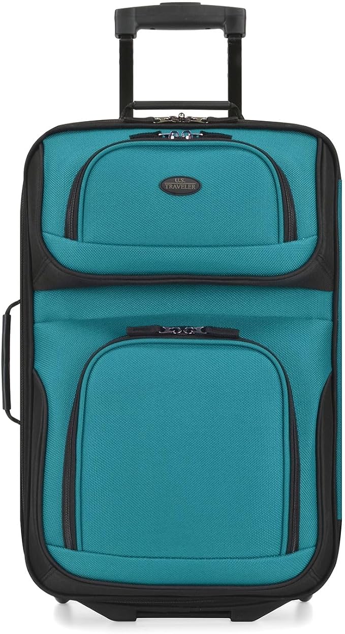 U.S. Traveler Lightweight Rolling 20" Carry On Luggage Softside Suitcase - Image 2