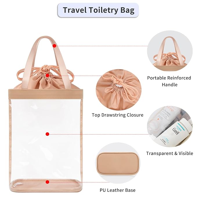 Travel Toiletry Bag, TSA Approved Toiletry Bag, Waterproof Clear Bag Cosmetic - Image 3