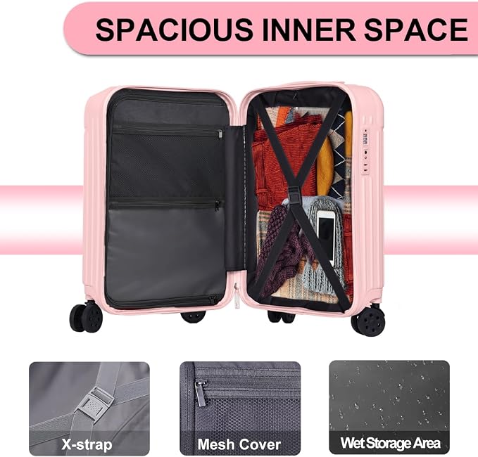 Krute Carry on Luggage 20 Inch USB Suitcases - Image 7
