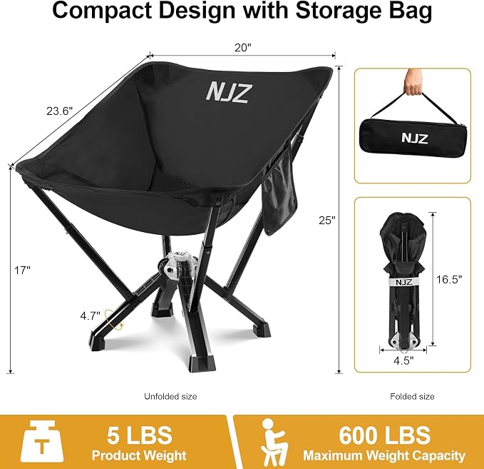 Compact Camping Chair, Portable Comfortable Camping Chair - Image 2