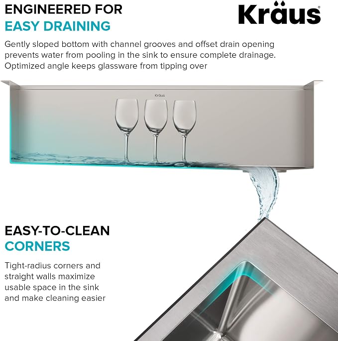 KRAUS Kore Workstation 32-inch Undermount 16 Gauge Stainless Kitchen Sink - Image 4