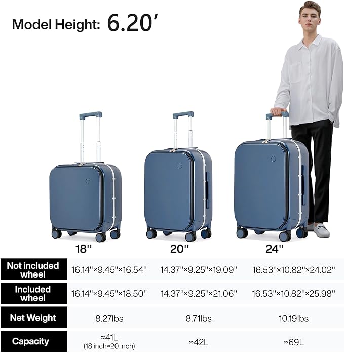 mixi Luggage Suitcase with Spinner Wheels - Image 6