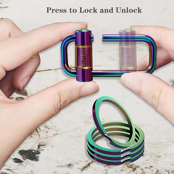 Key Chain, Heavy Duty Lock Key Ring Keychain Clip Key Holder Organizer - Image 2