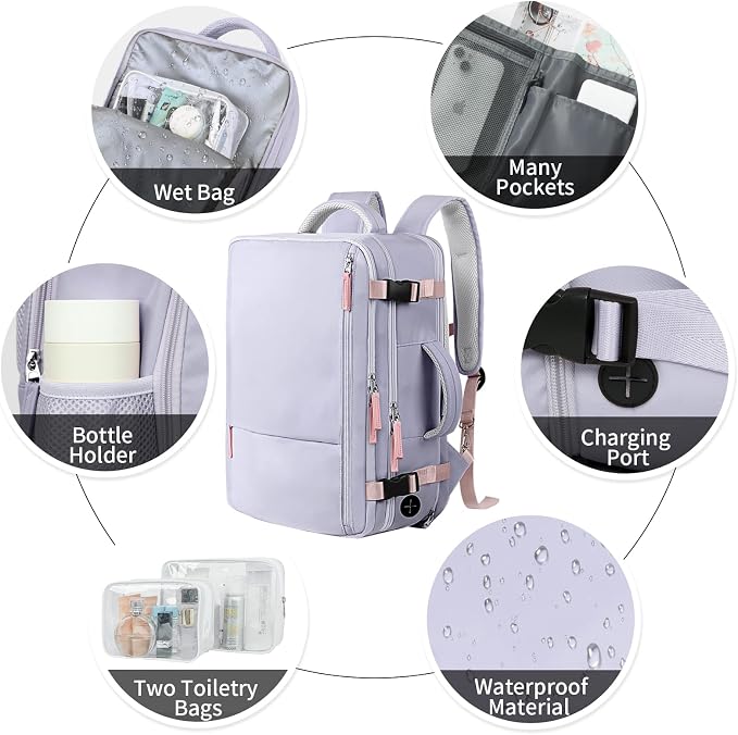 Hanples Large Travel Backpack for Women as Person Item Flight Approved - Image 5