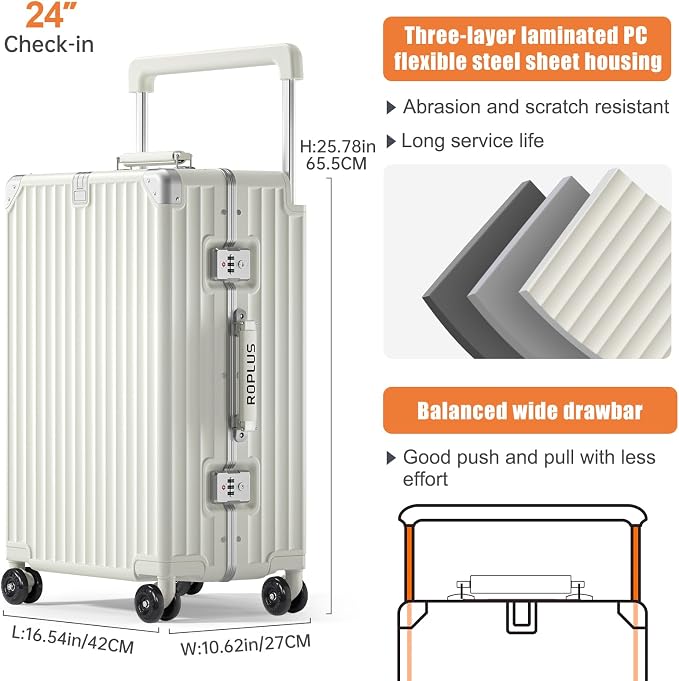 Aluminium Frame Checked-Luggage - Image 6