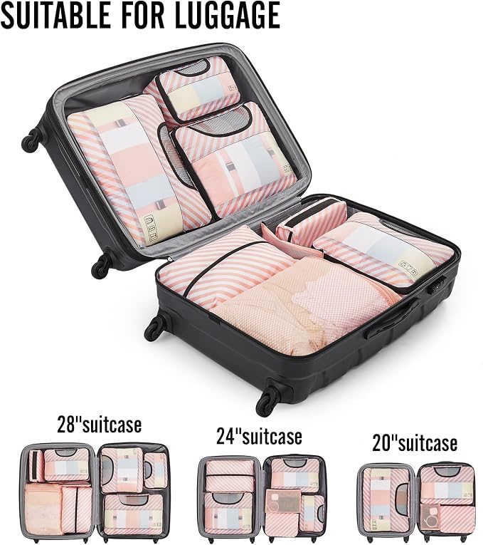 Veken 10 Set Packing Cubes for Travel Essential, Suitcase Organizer Bags in 4 - Image 6