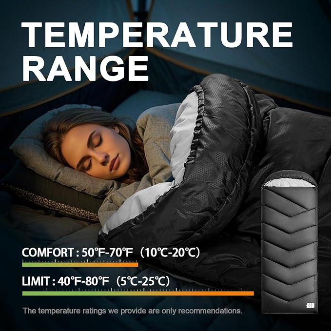 Sleeping Bags for Adults Cold Weather, Waterproof, Lightweight Camping Sleeping - Image 5