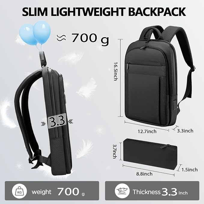 Backpack for Men Women Lightweight Business Laptop Backpack for 15.6 Inch - Image 2