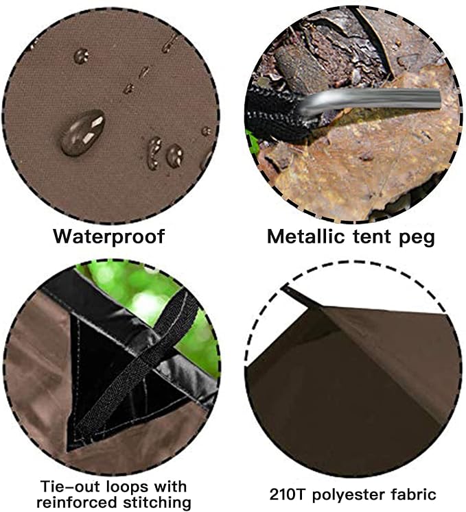 KALINCO Camping Tarp Waterproof, 10X12FT Hammock Rain Fly Tarp Tent, - Image 3