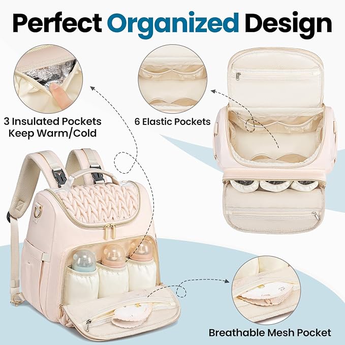 4 in 1 Convertible Diaper Bag Backpack, Waterproof Baby Diaper Bag - Image 7
